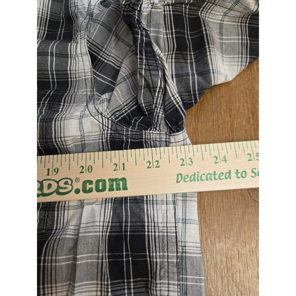 Carhartt Mens Relaxed Fit Short Sleeve Button Down Plaid Shirt Black Large - Picture 5 of 6